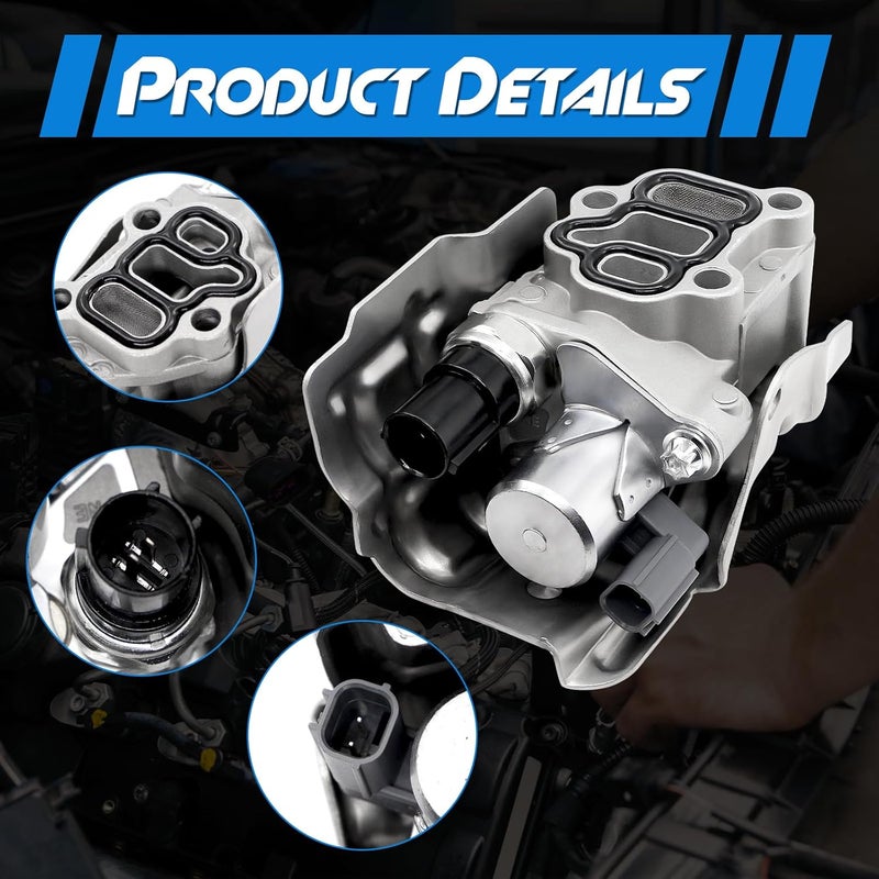 VANUODA VTEC Solenoid Spool Valve Assembly with Oil Pressure Switch, Gasket, Compatible with Honda Accord 2003-2007, Civic 2002-2005, CR-V 2002-2009, Element 2003-2011 & Acura RSX 2002-2006, 15810-PNE-G01 - Image 3